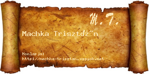 Machka Trisztán névjegykártya